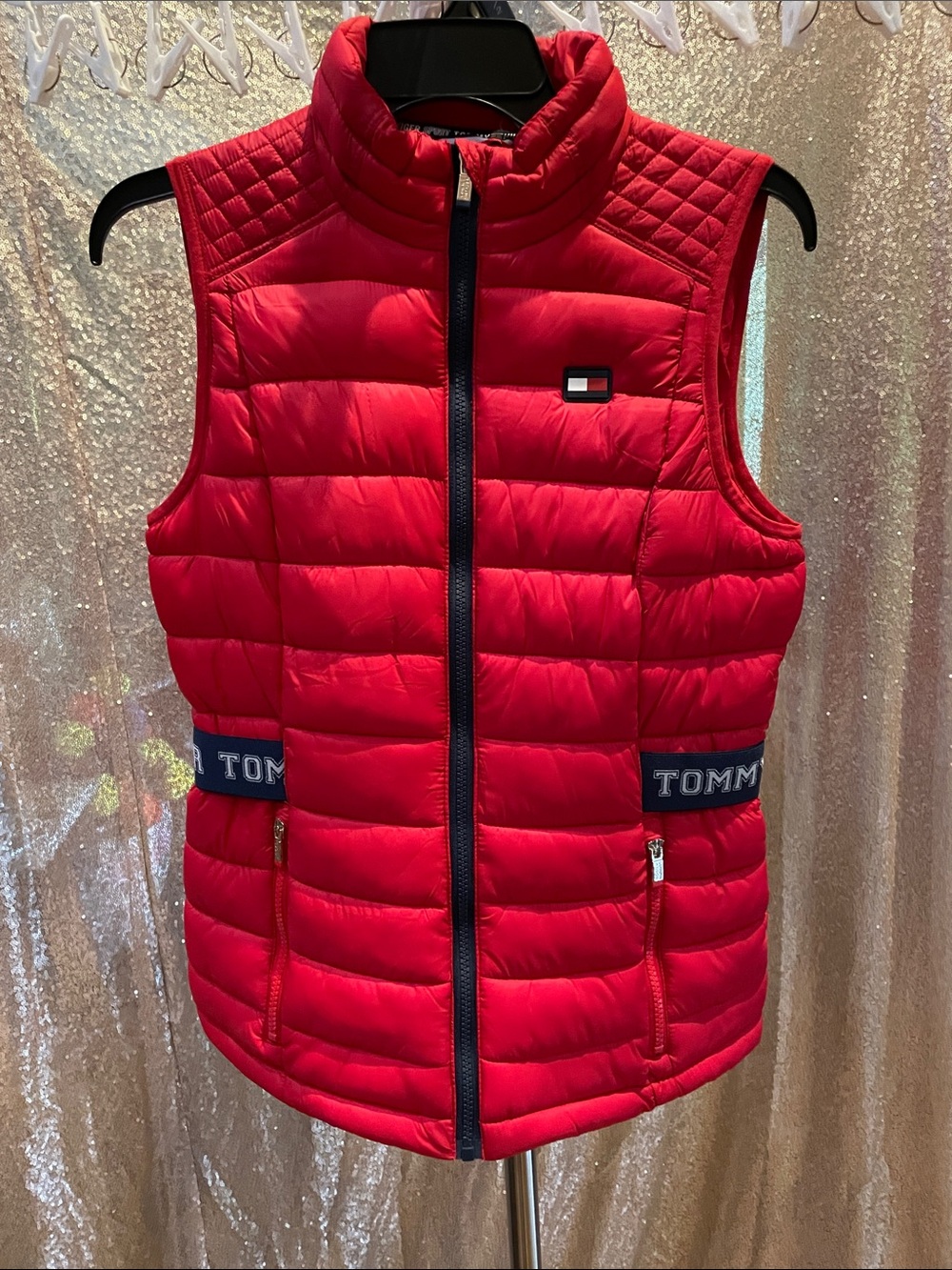 Tommy Hilfiger Red Sport Vest with Navy Logo